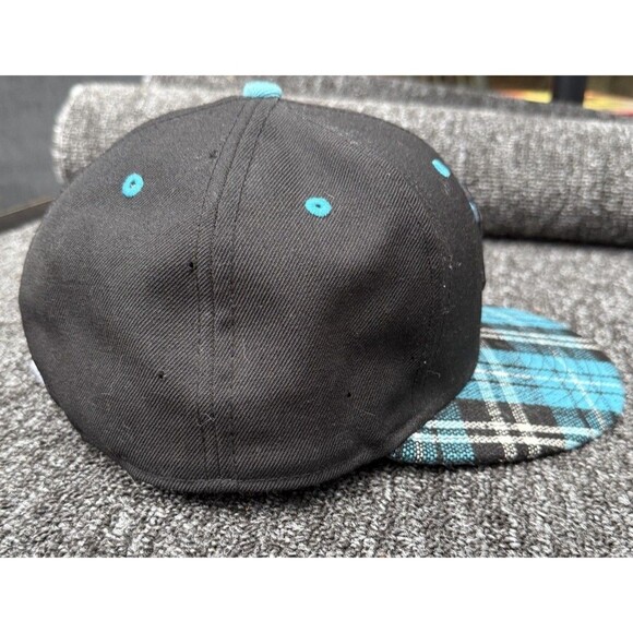 New York Yankees Hat 59Fifty New Era Tru Fitted 7 5/8 Black Aqua Plaid EUC - Picture 2 of 5